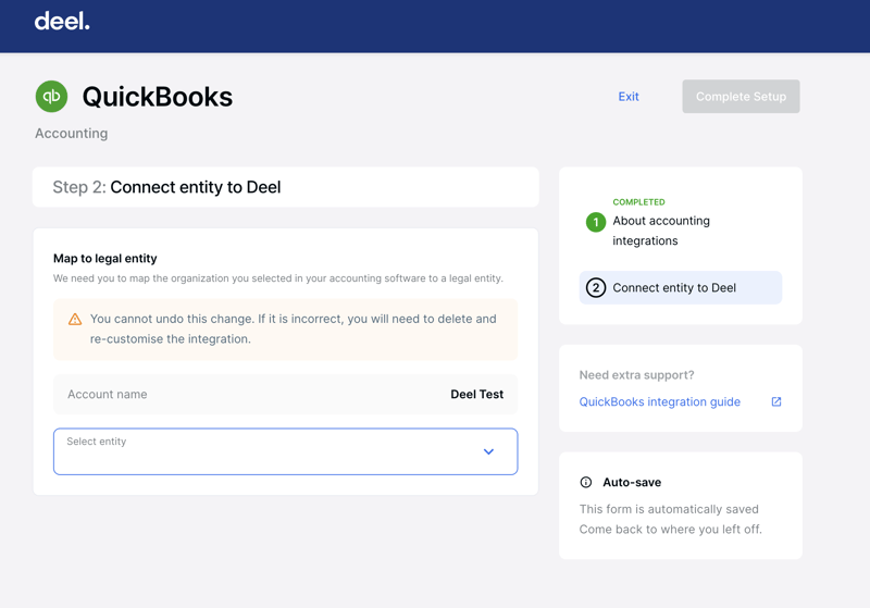 QuickBooks integration with Deel