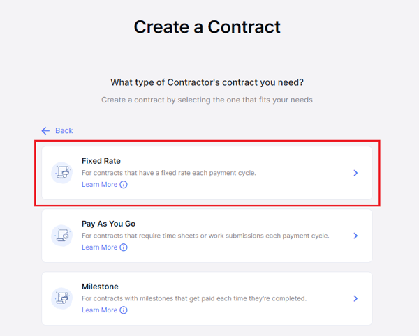Select contract type