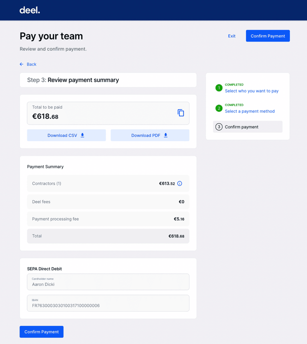 mass payment solutions Deel
